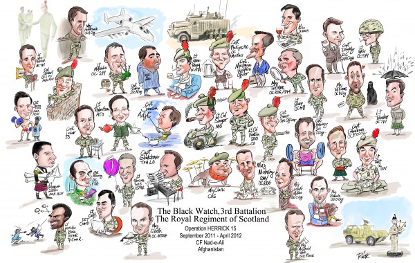 Officers’ Mess Group Caricatures