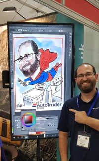 5 min iPad colour caricature by Rick on Display screen 