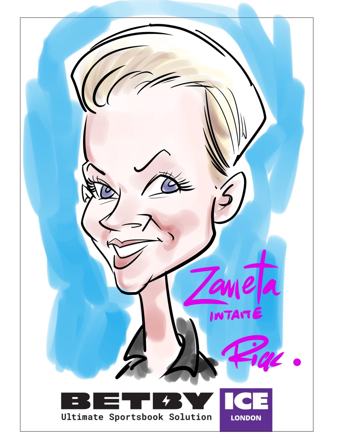 Quick 5 minute colour digital caricature from life